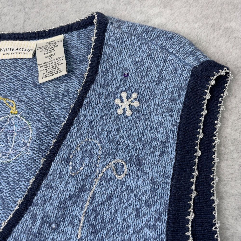White Stag Snowman Vest Womens Plus 16W Winter Christmas Top - Picture 9 of 11